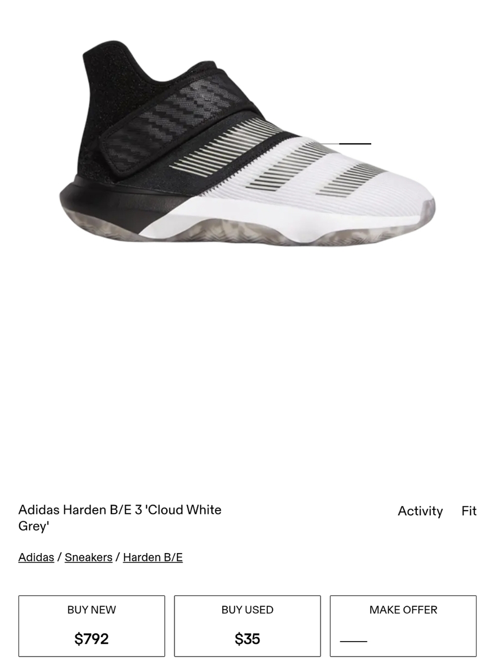 New Adidas Harden B/E 3 Mid Top Sneakers Kids Size 6.5